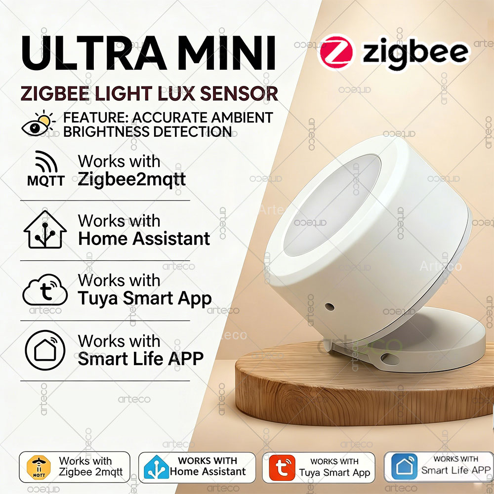 Home Automation Ideas - Sensor de luz Ultra Mini Zigbee,