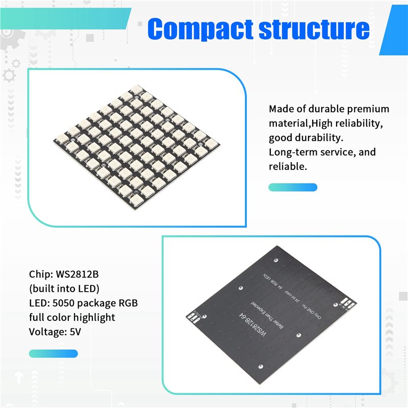 Panel de Luz LED RGB 5050 WS28 - Rgb Led Matrix 8X8 reseña y precio