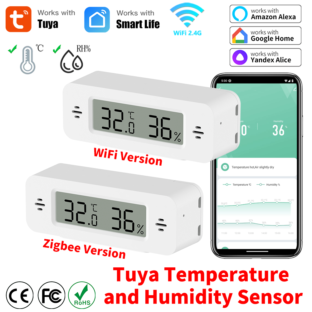 Tuya WiFi/Zigbee Sensor de tem - Home Automation Ideas reseña y precio